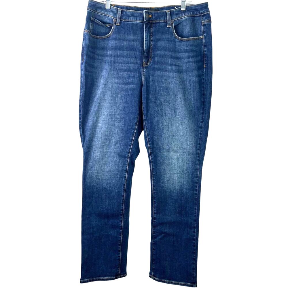 Talbots Women's Straight Leg Denim Jeans Blue Casual Minimalist Nautical Size 6W